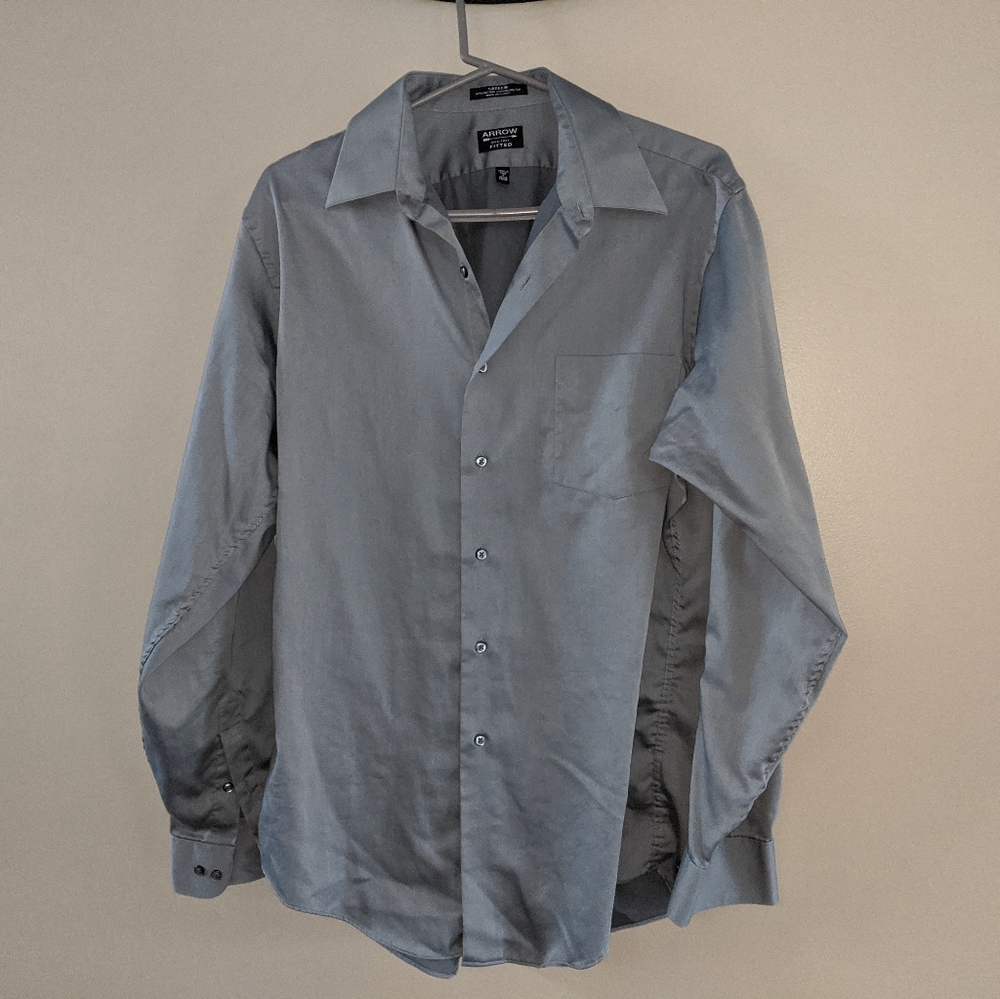Arrow Sateen Wrinkle Free Sz 16 Men's Dress Shirt